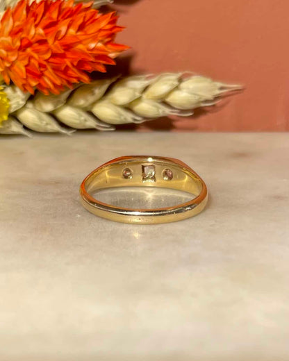 Bague Trilogie Vintage 3 Diamants &quot;Paulina&quot; - Elliade Paris
