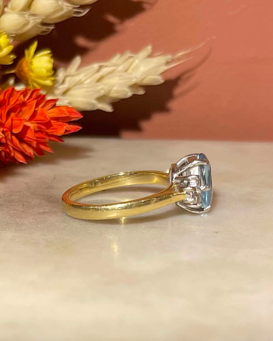Bague Trilogie Aigue-Marine 1.25 carat &amp; diamants &quot;Diana&quot;