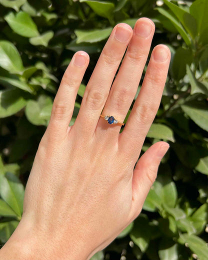 Bague Trilogie Saphir &amp; Diamants &quot;Edmée&quot;
