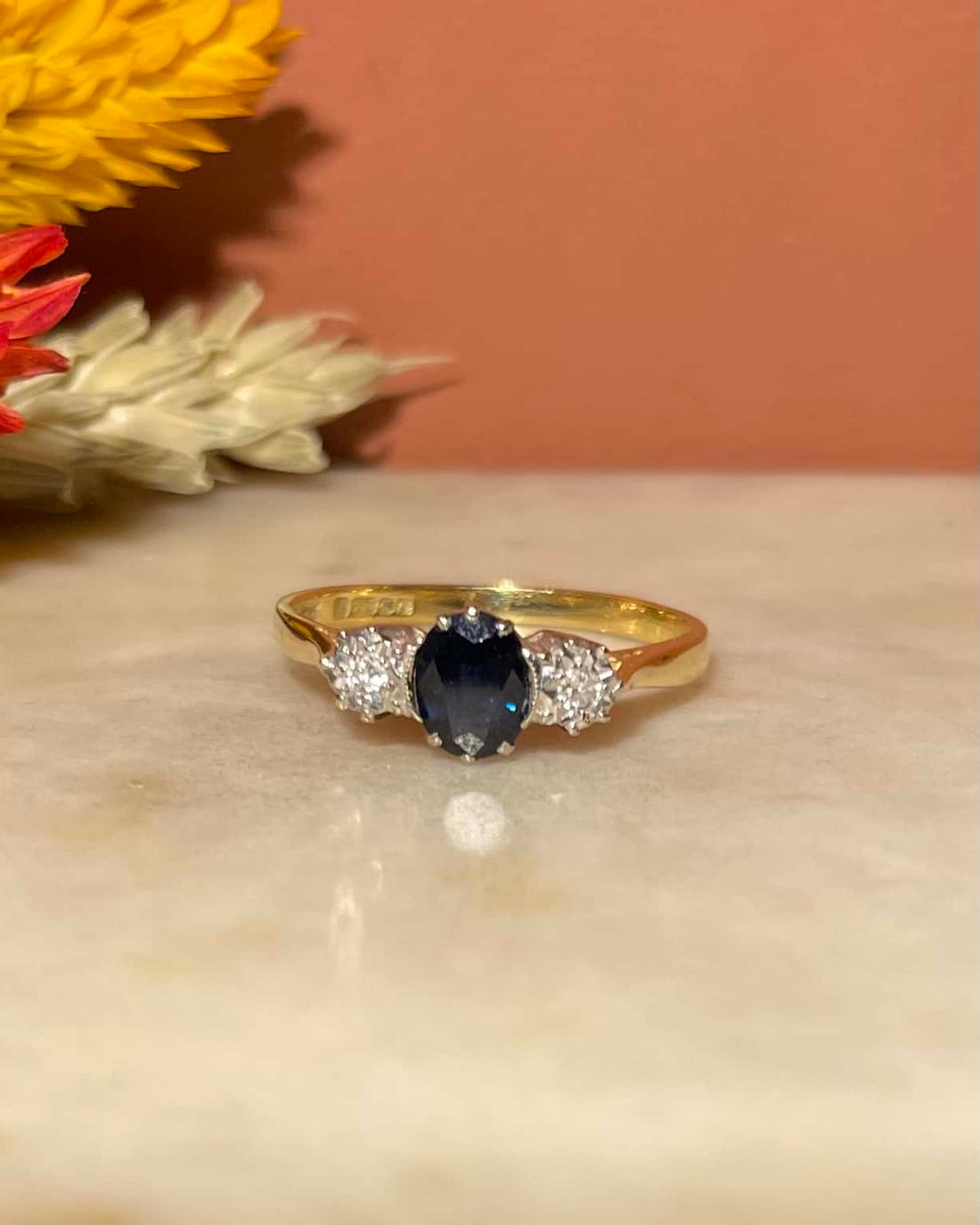 Bague Trilogie Saphir &amp; Diamants &quot;Carla&quot;