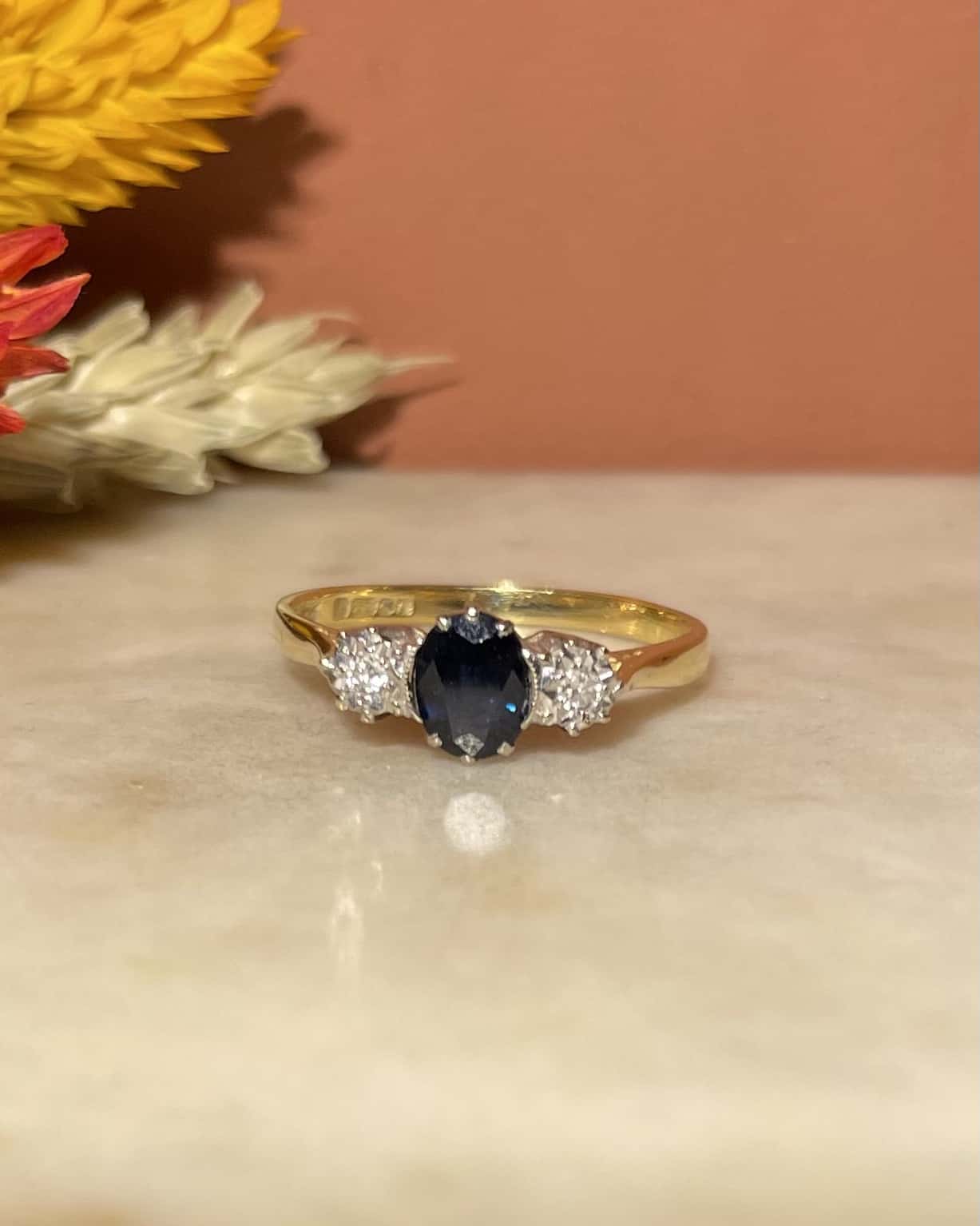 Bague Trilogie Saphir &amp; Diamants "Carla" - Elliade Paris