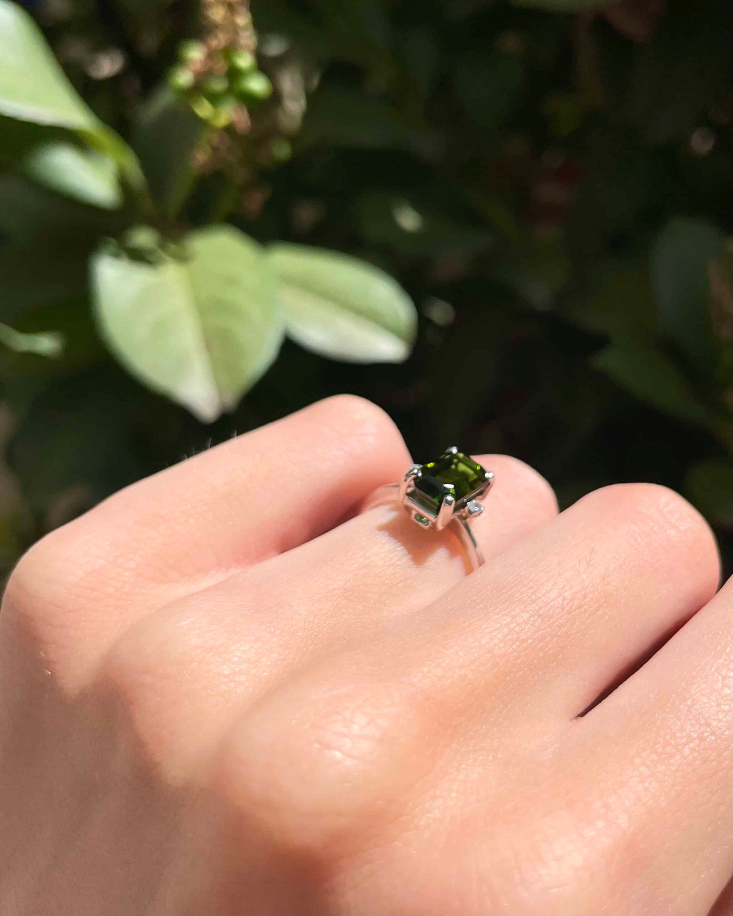 Bague Trilogie Tourmaline 3 carats &amp; Diamants &quot;Layla&quot;