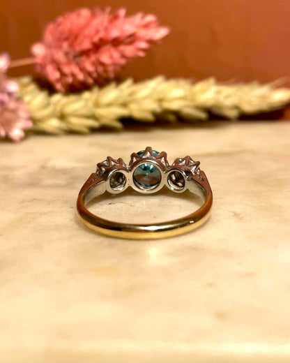 Bague Trilogie Zircon 1.70 Carat &amp; Diamants &quot;Mayanne&quot; - Elliade Paris