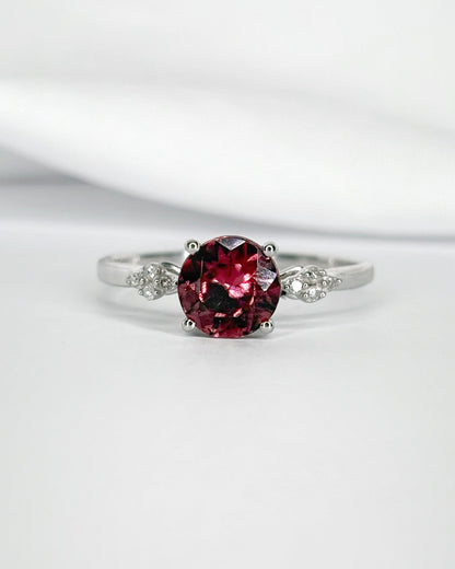 Bague Trilogie Zircon Naturel 1.75 carat &amp; Diamants "Pascaline" - Elliade Paris