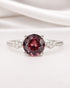 Bague Trilogie Zircon Naturel 1.75 carat & Diamants "Pascaline" - Elliade Paris