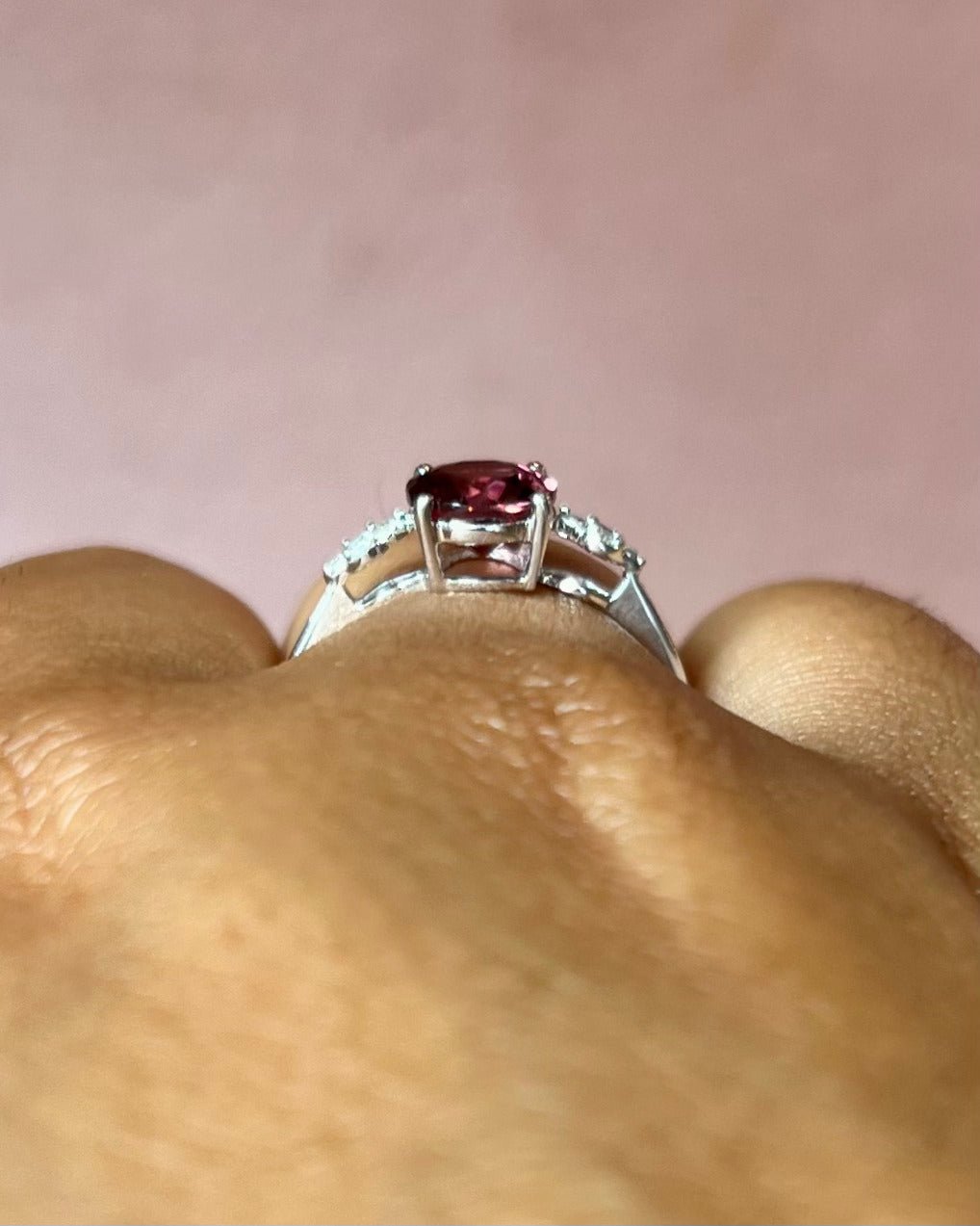 Bague Trilogie Zircon Naturel 1.75 carat &amp; Diamants "Pascaline" - Elliade Paris