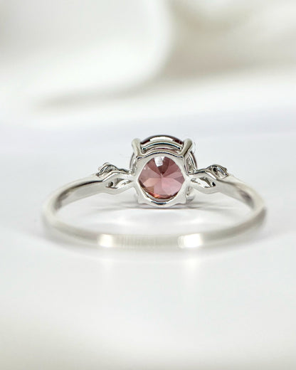 Bague Trilogie Zircon Naturel 1.75 carat &amp; Diamants "Pascaline" - Elliade Paris