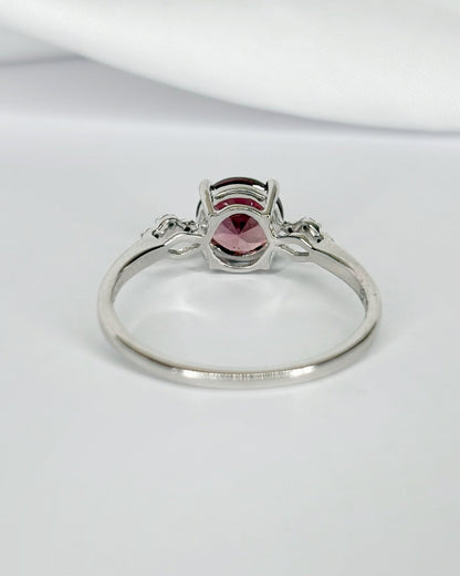 Bague Trilogie Zircon Naturel 1.75 carat &amp; Diamants "Pascaline" - Elliade Paris