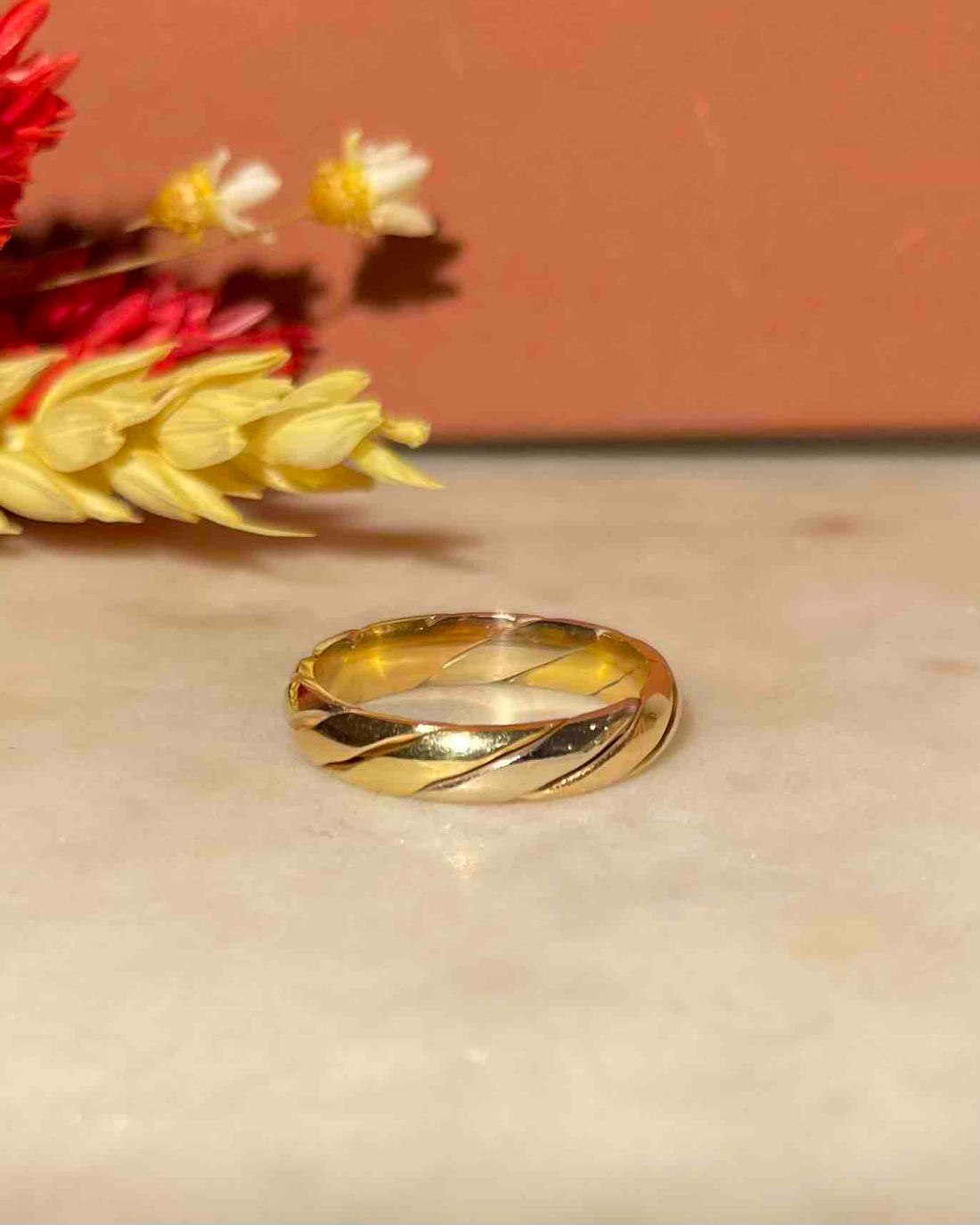 Bague Jonc Torsadée Trois Ors &quot;Joceline&quot;