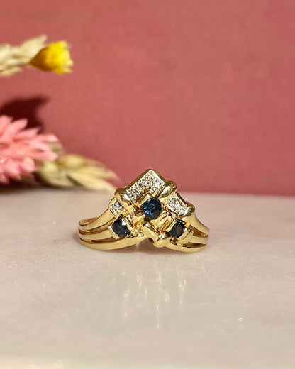 Bague Jonc Saphirs &amp; Diamants &quot;Maddalena&quot;