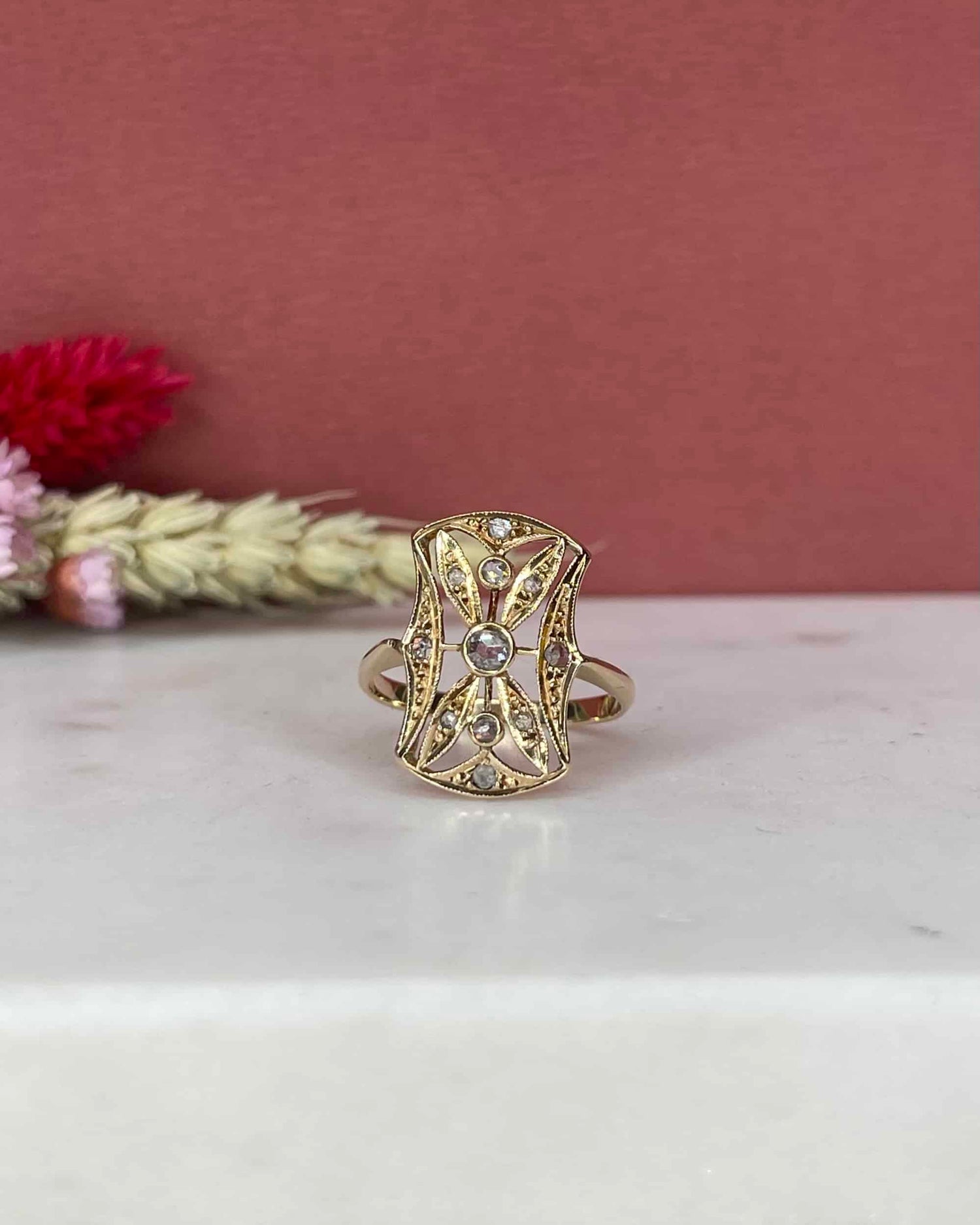 Bague Vintage Art-Déco Diamants &quot;Aubrey&quot;