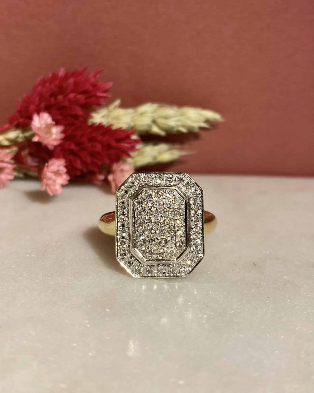 Bague Vintage 55 Diamants 0.55 carat &quot;Elizabeth&quot; - Elliade Paris