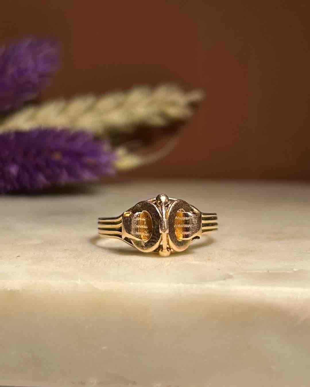 Bague Vintage XIXe siècle Or rose &quot;Rosinda&quot;