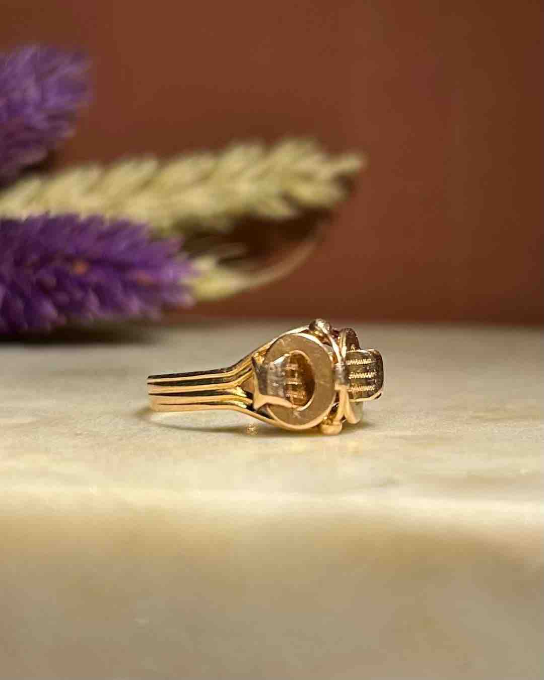 Bague Vintage XIXe siècle Or rose &quot;Rosinda&quot;