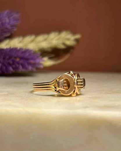 Bague Vintage XIXe siècle Or rose &quot;Rosinda&quot;