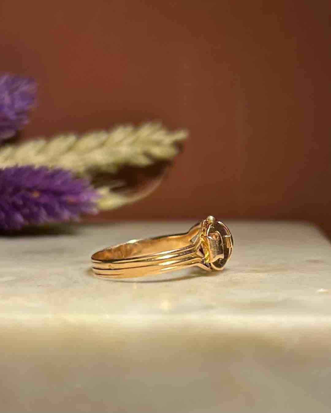 Bague Vintage XIXe siècle Or rose &quot;Rosinda&quot;