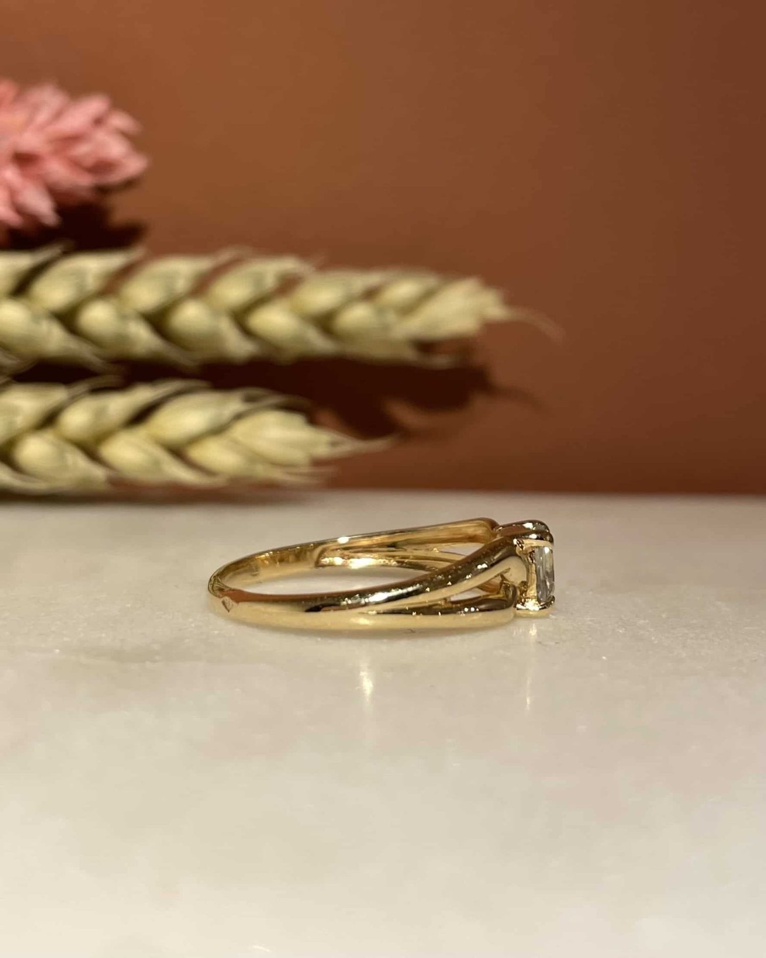 Bague Vintage Aigue - marine 0.30 carat &quot;Hedna&quot; - Elliade Paris