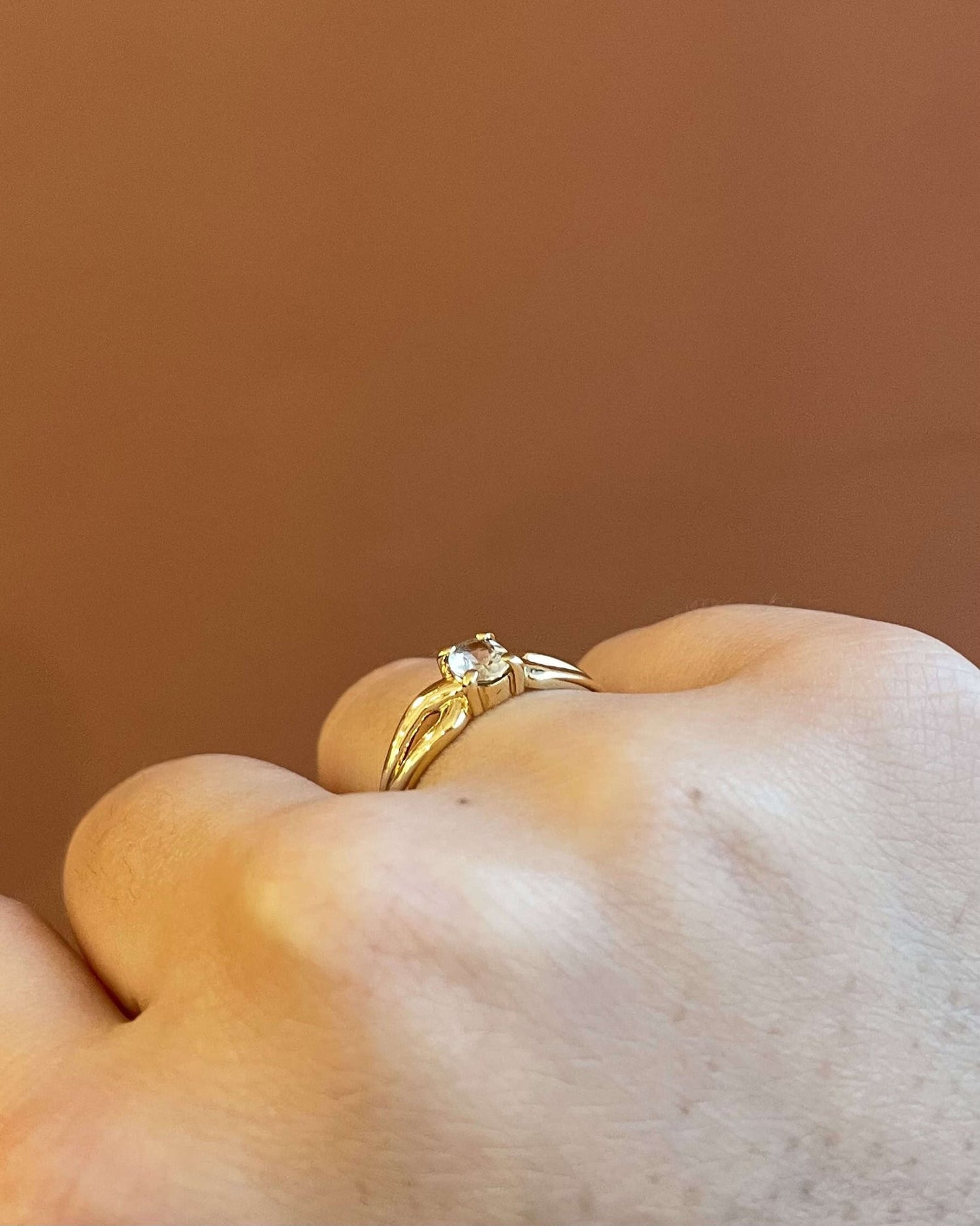 Bague Vintage Aigue - marine 0.30 carat &quot;Hedna&quot; - Elliade Paris