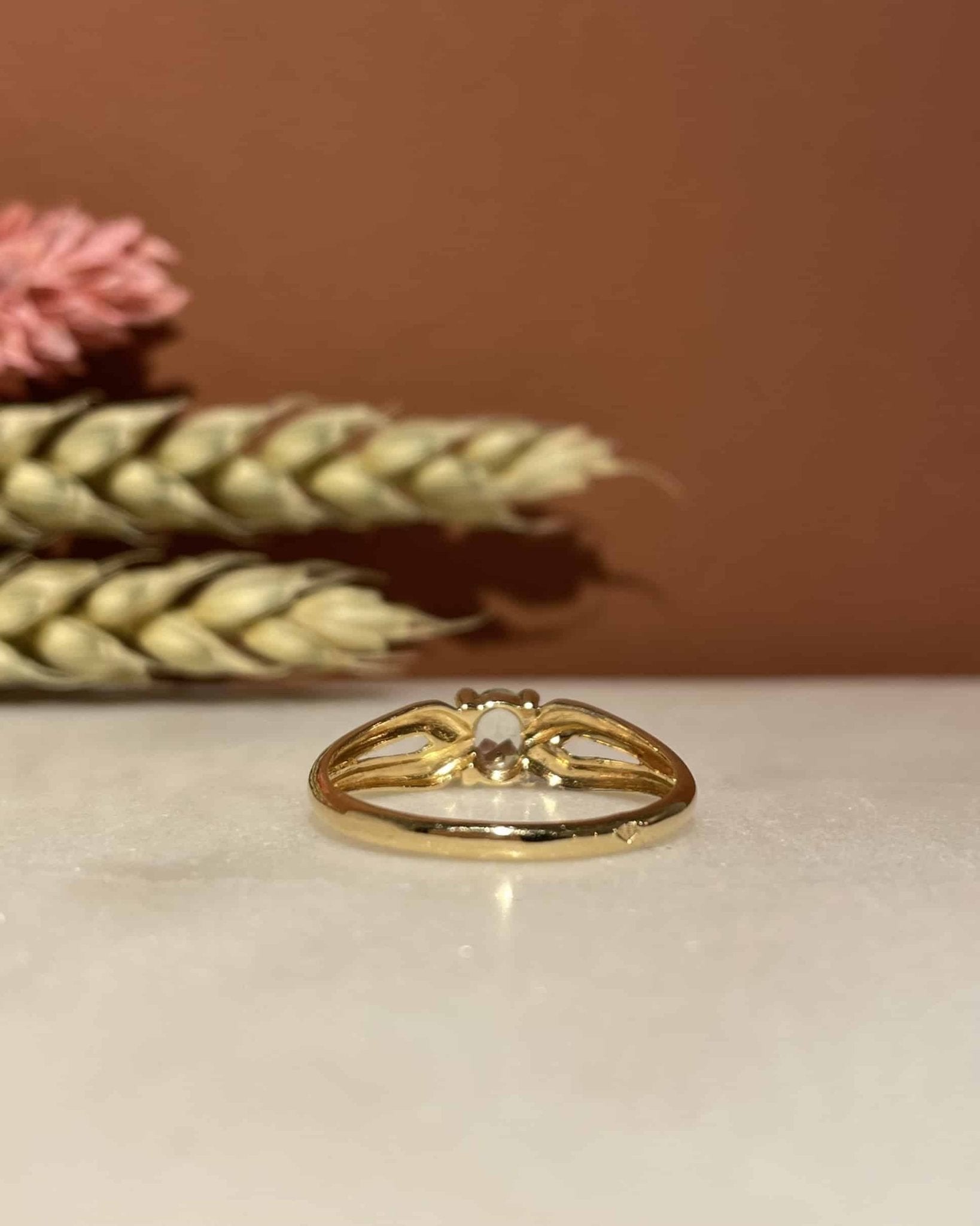 Bague Vintage Aigue - marine 0.30 carat &quot;Hedna&quot; - Elliade Paris