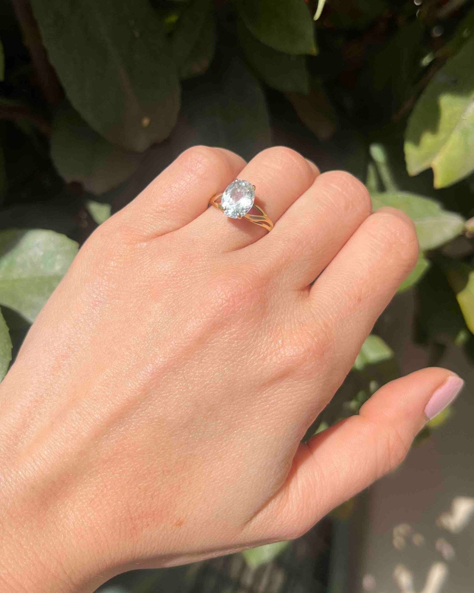 Bague Vintage Aigue - marine 2.25 carats "Julia" - Elliade Paris