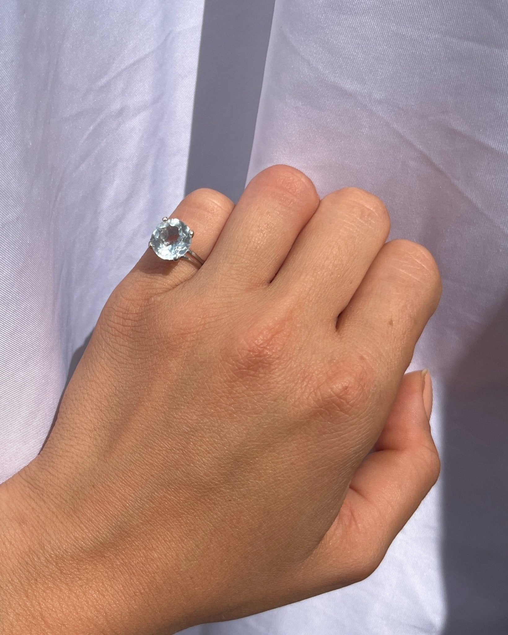 Bague vintage Aigue - Marine "Astrid" - Elliade Paris