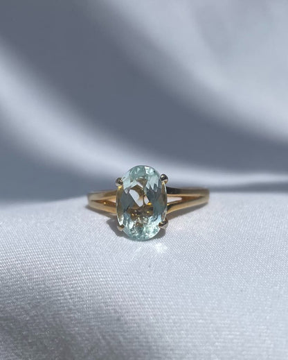Bague vintage Aigue - Marine &quot;Chiara&quot; - Elliade Paris