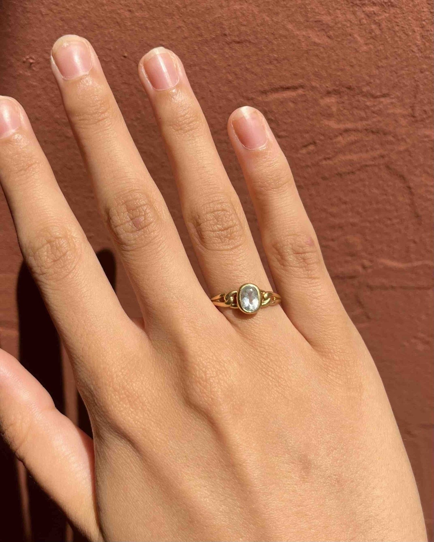 Bague vintage Aigue - Marine "Marjorie" - Elliade Paris