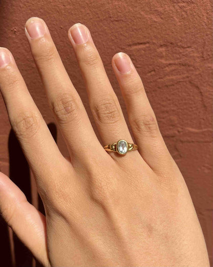 Bague vintage Aigue - Marine "Marjorie" - Elliade Paris