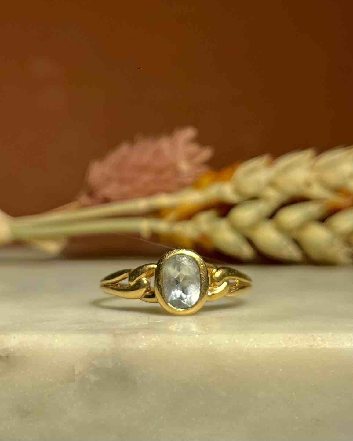 Bague vintage Aigue - Marine "Marjorie" - Elliade Paris