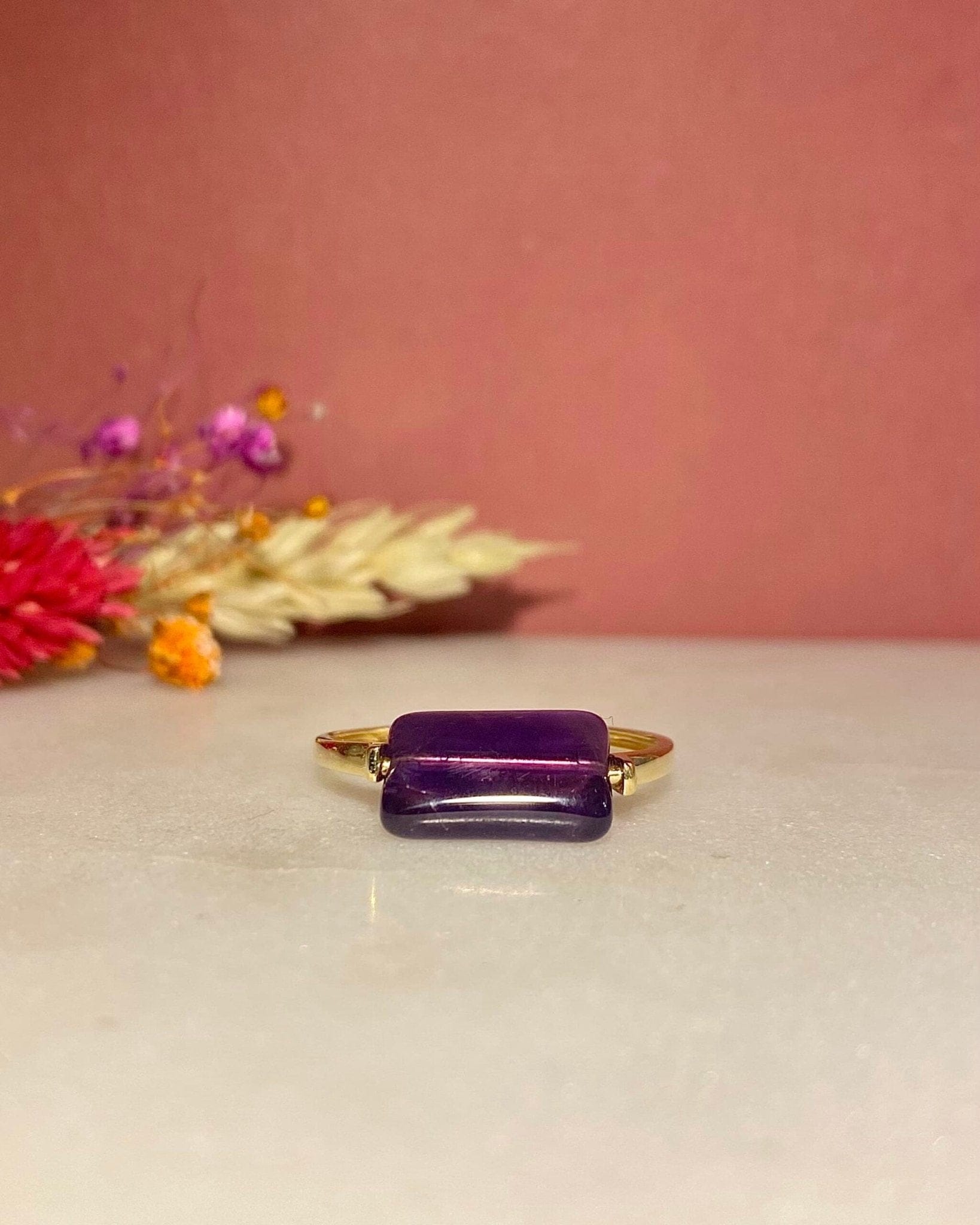 Bague Vintage Améthyste Mouvante 3.30 carats "Lydia" - Elliade Paris