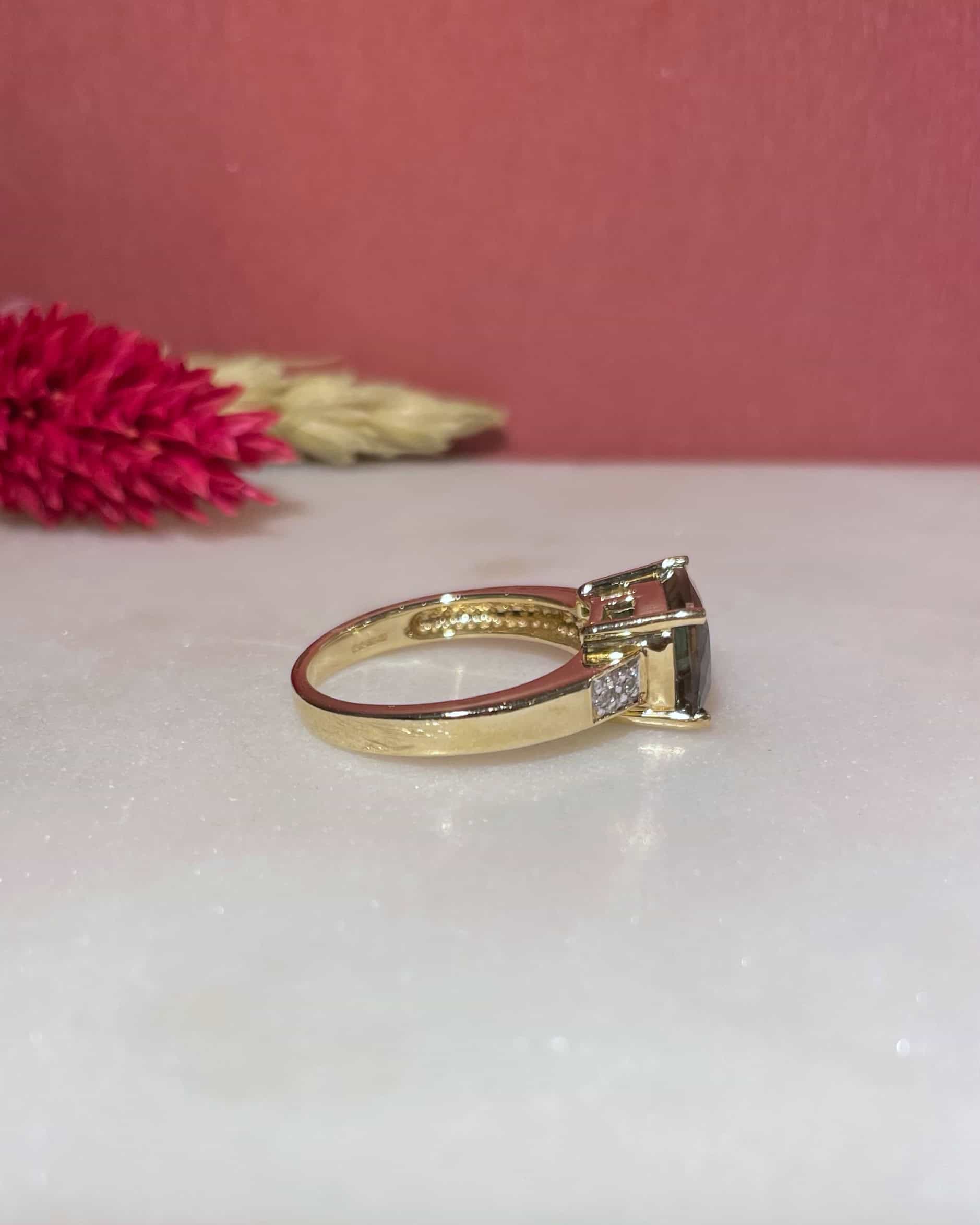 Bague Jonc Andesine 2.40 Carats &amp; Diamants "Merida" - Elliade Paris