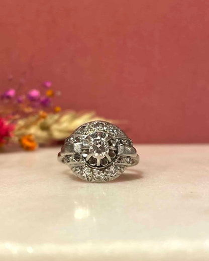 Bague Vintage Art - Déco 15 Diamants 0.63 carat &quot;Mandy&quot; - Elliade Paris