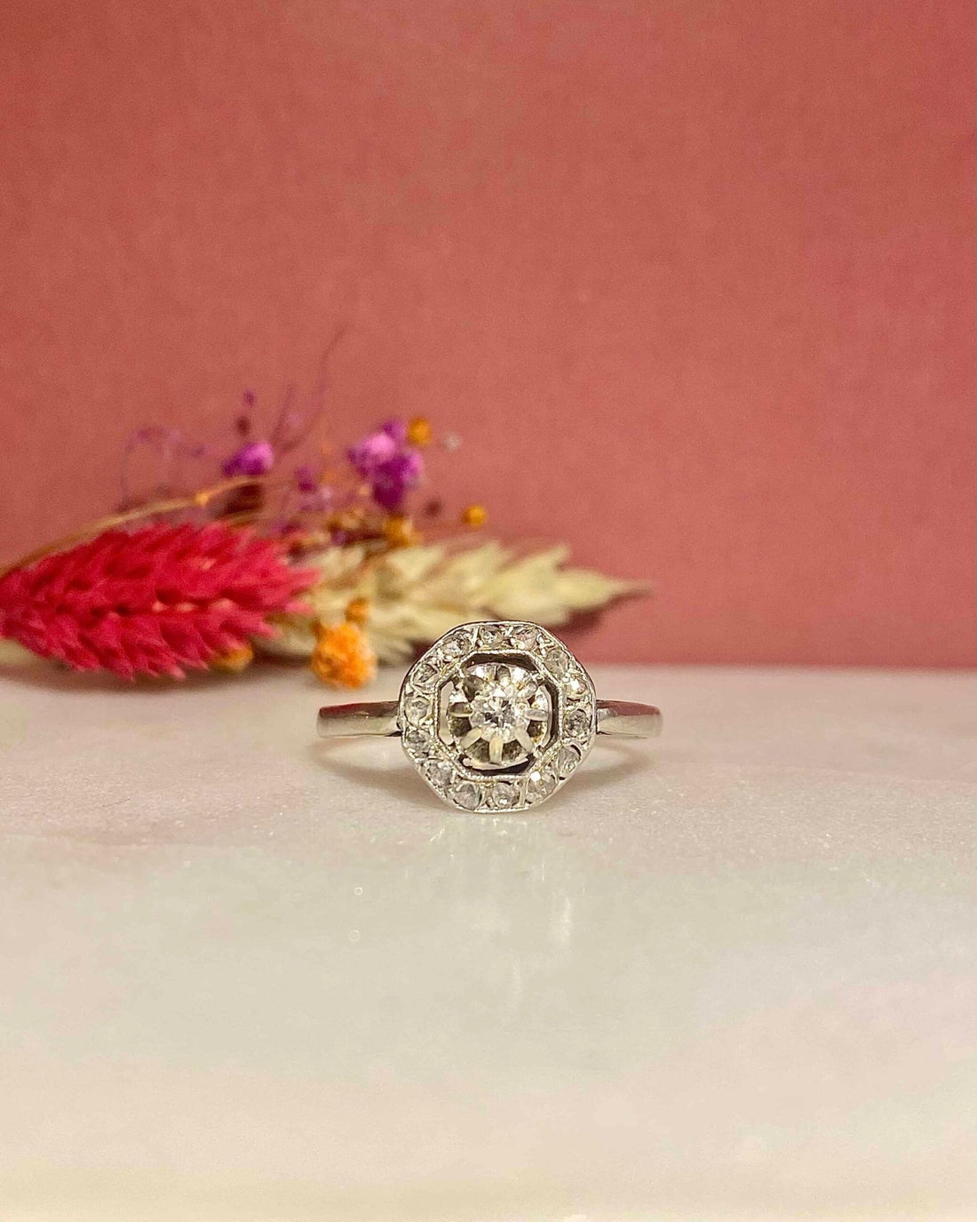 Bague Vintage Art - Déco 15 Diamants &quot;Brianna&quot; - Elliade Paris