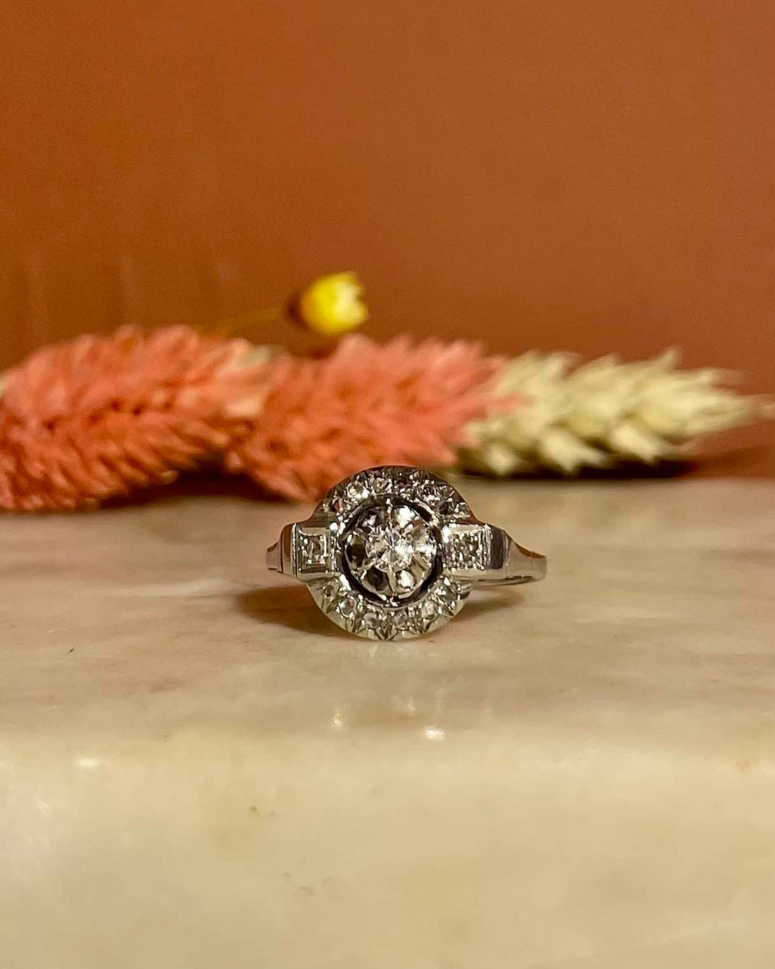 Bague Vintage Art - Déco 15 Diamants &quot;Deborah&quot; - Elliade Paris