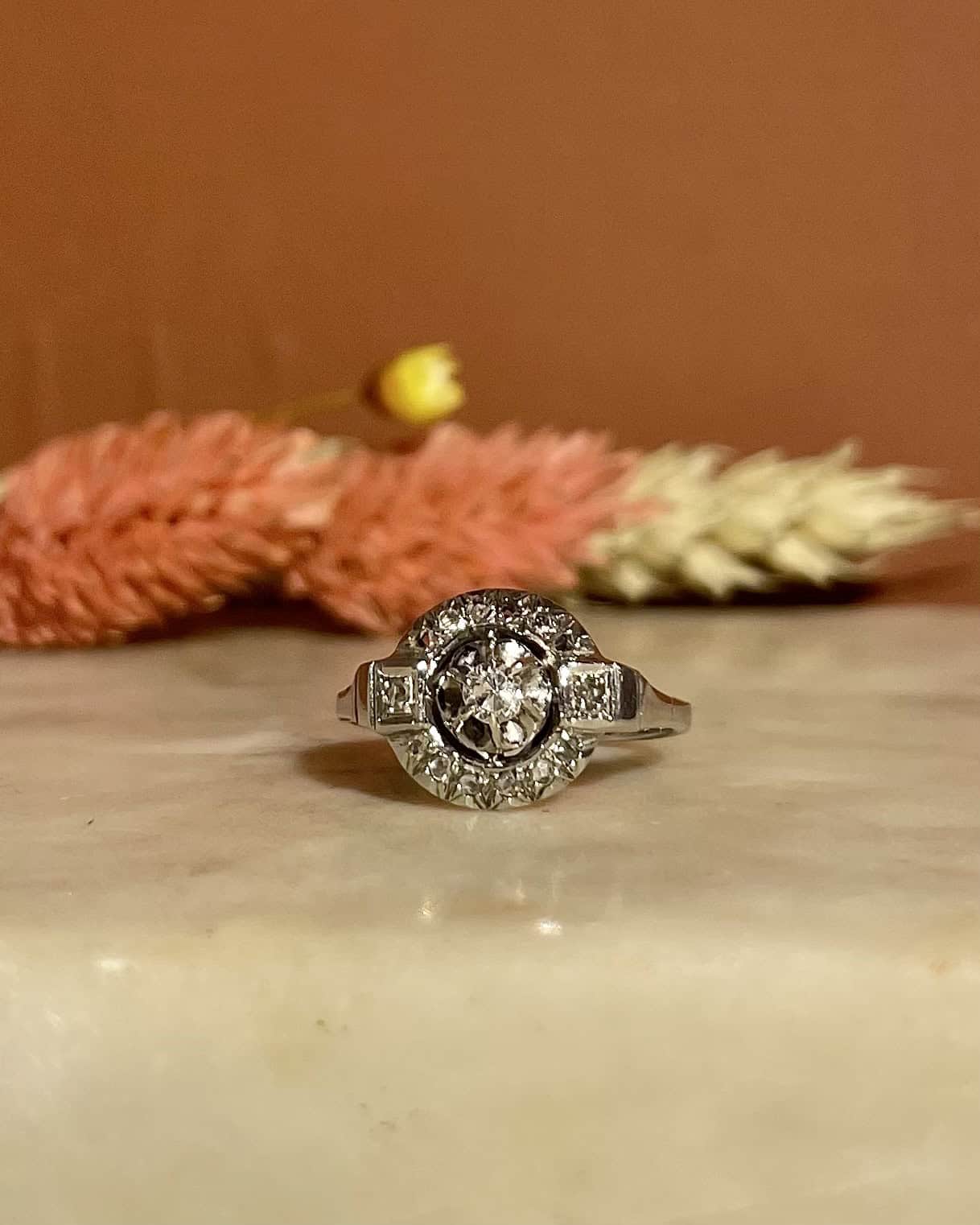 Bague Vintage Art - Déco 15 Diamants "Deborah" - Elliade Paris
