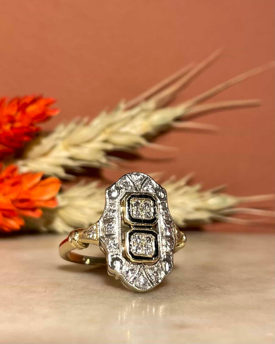 Bague Vintage Art - Déco 22 Diamants &quot;Stella&quot; - Elliade Paris