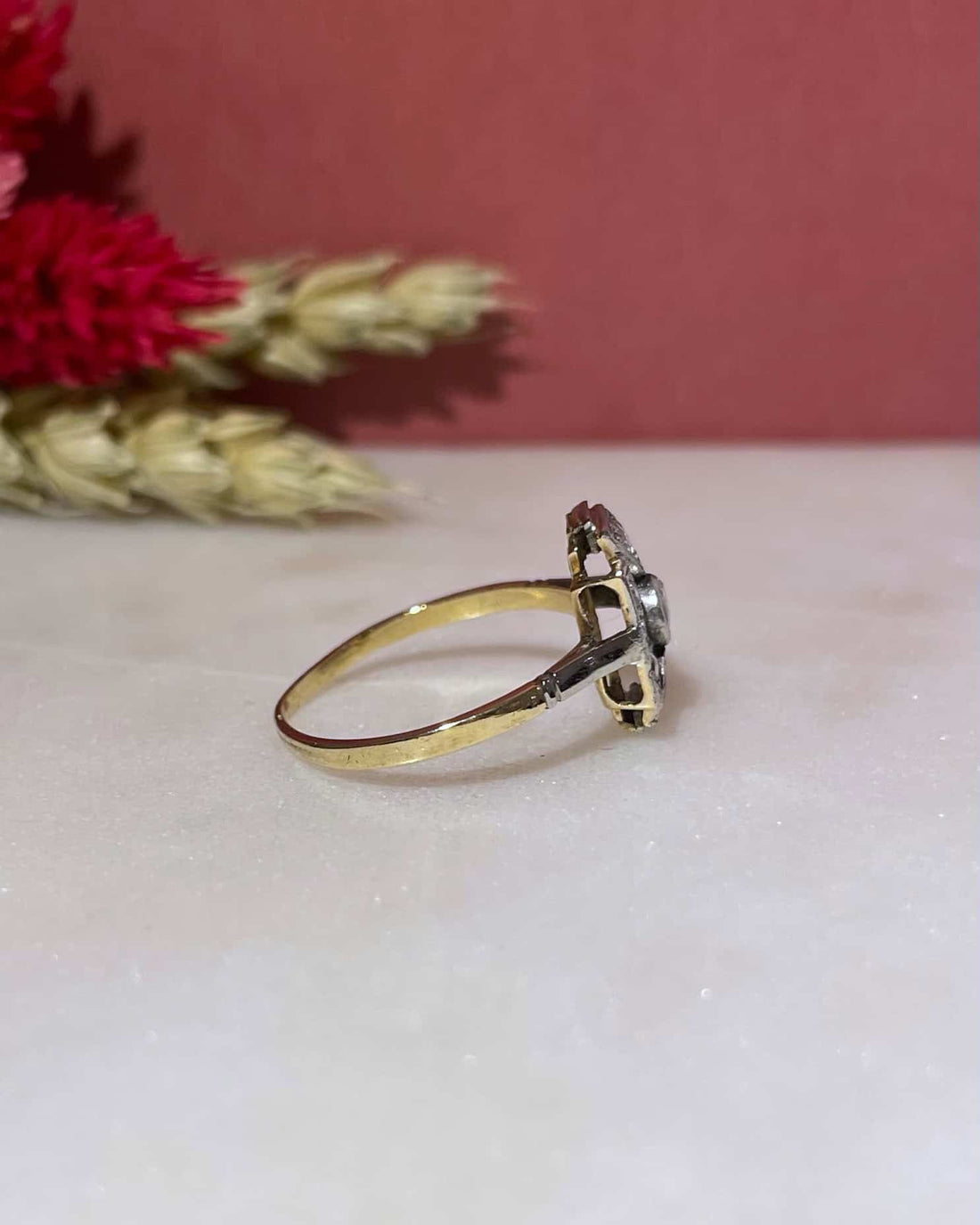 Bague Vintage Art - Déco 7 Diamants &quot;Bonie&quot; - Elliade Paris