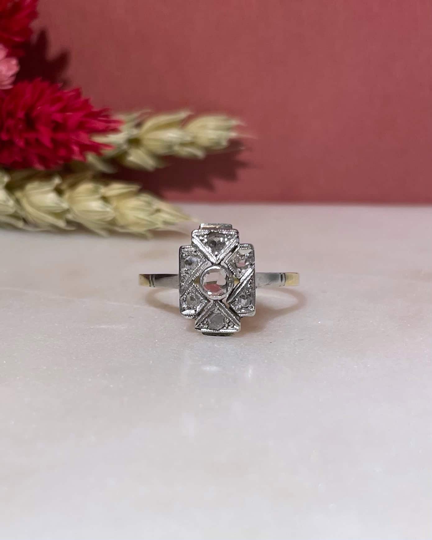 Bague Vintage Art - Déco 7 Diamants "Bonie" - Elliade Paris