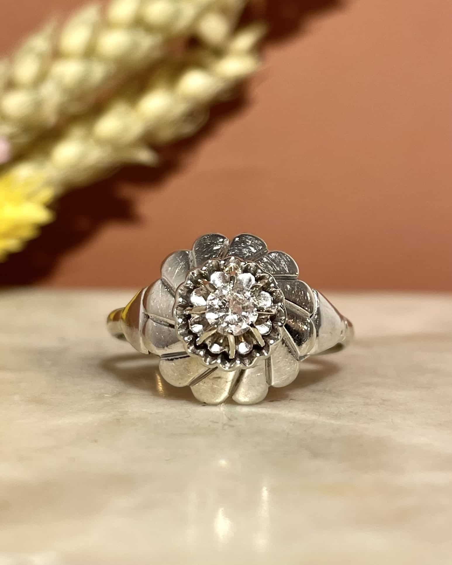 Bague Vintage Art - Déco Diamant 0.27 carat "Stephan" - Elliade Paris