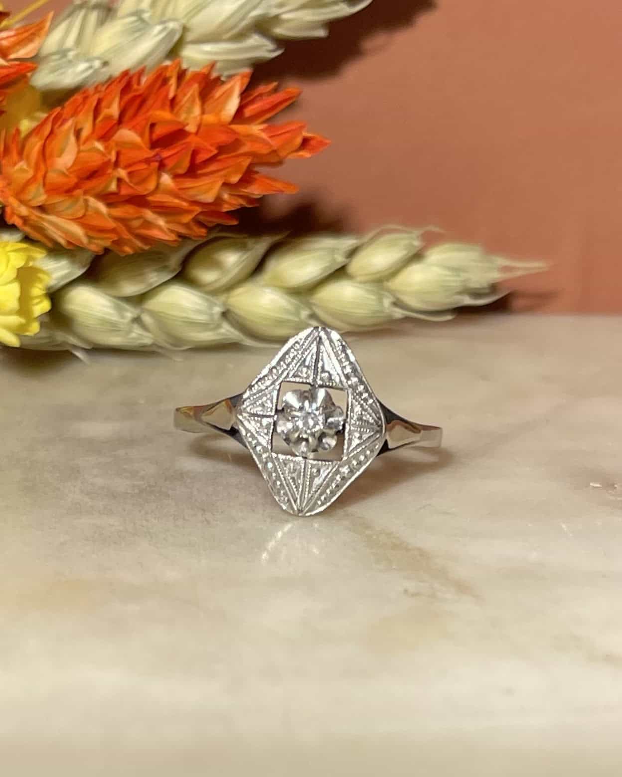 Bague vintage Art Déco Diamant "Azzedina" - Elliade Paris