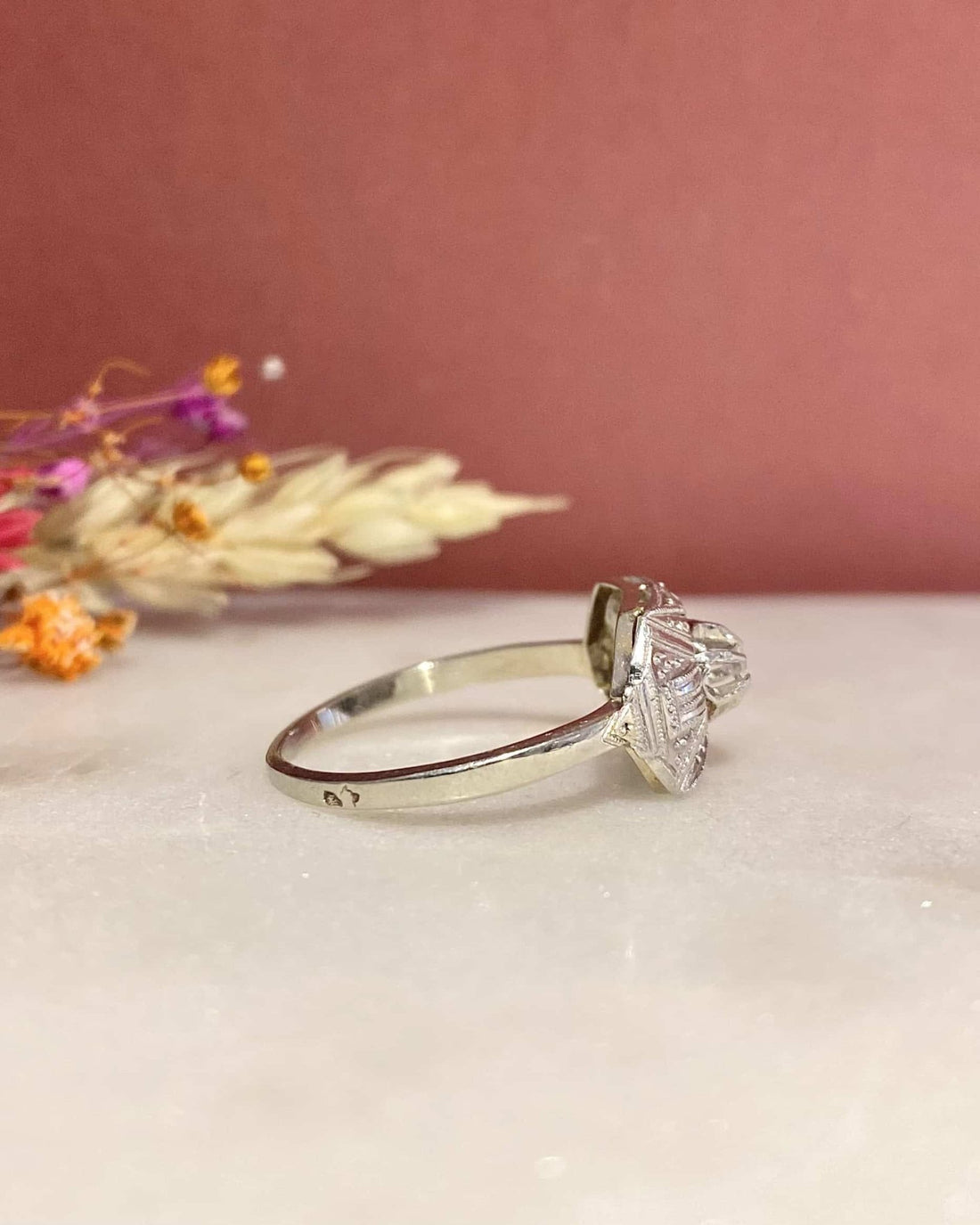 Bague Vintage Art - Déco Diamant &quot;Claudine&quot; - Elliade Paris