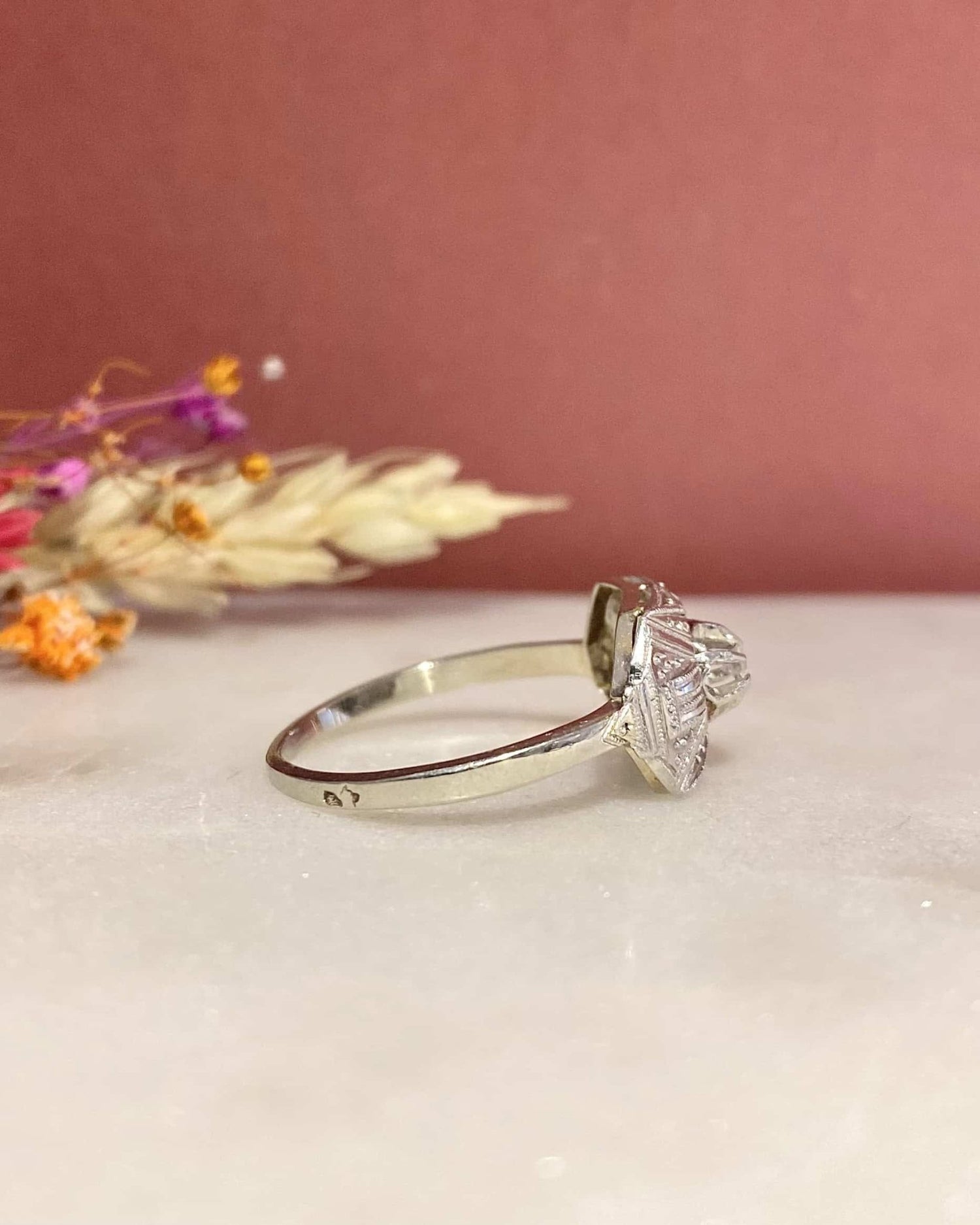 Bague Vintage Art - Déco Diamant &quot;Claudine&quot; - Elliade Paris