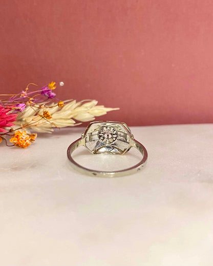 Bague Vintage Art - Déco Diamant &quot;Claudine&quot; - Elliade Paris