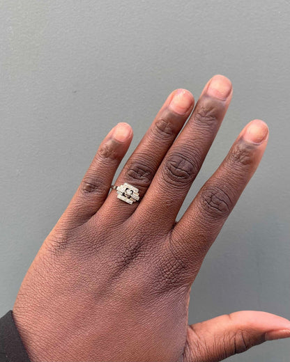 Bague Vintage Art - Déco Diamant &quot;Emeline&quot; - Elliade Paris