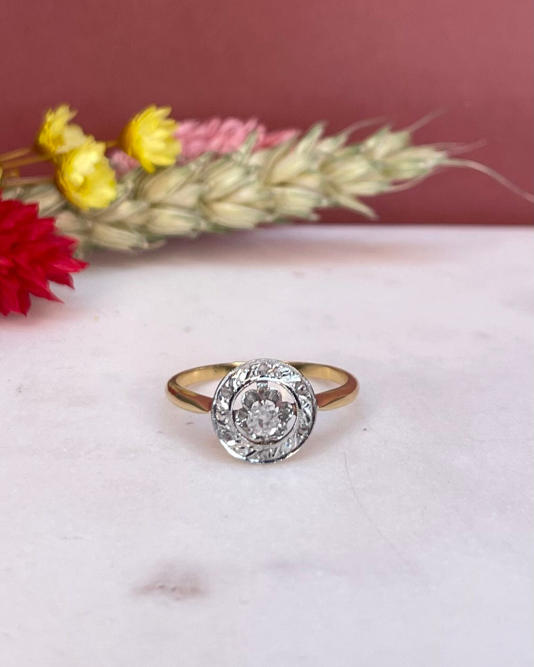 Bague Vintage Art - Déco Diamant &quot;Erica&quot; - Elliade Paris