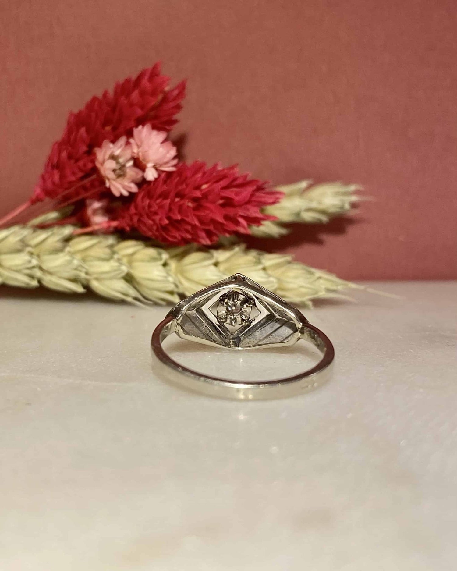 Bague Vintage Art - Déco Diamant &quot;Veronica&quot; - Elliade Paris