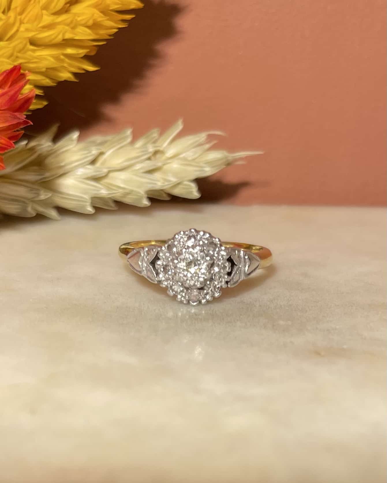 Bague Vintage Art - déco Diamants 0.32 carat &quot;Yara&quot; - Elliade Paris