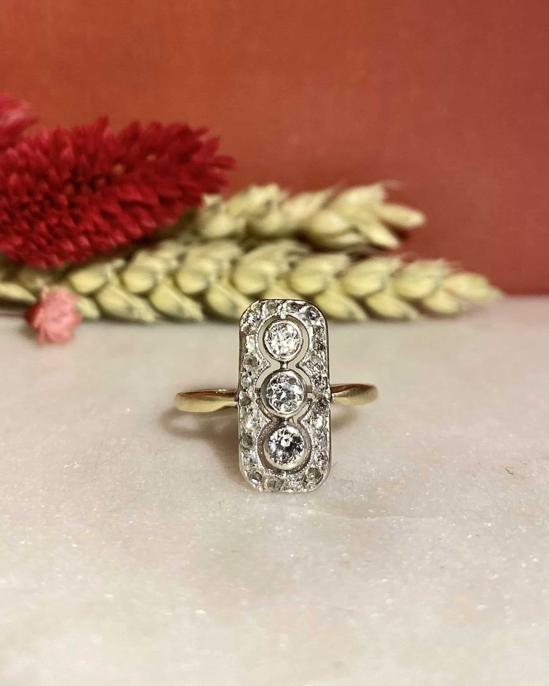 Bague Vintage Art - Déco Diamants 0.53 carat &quot;Megan&quot; - Elliade Paris