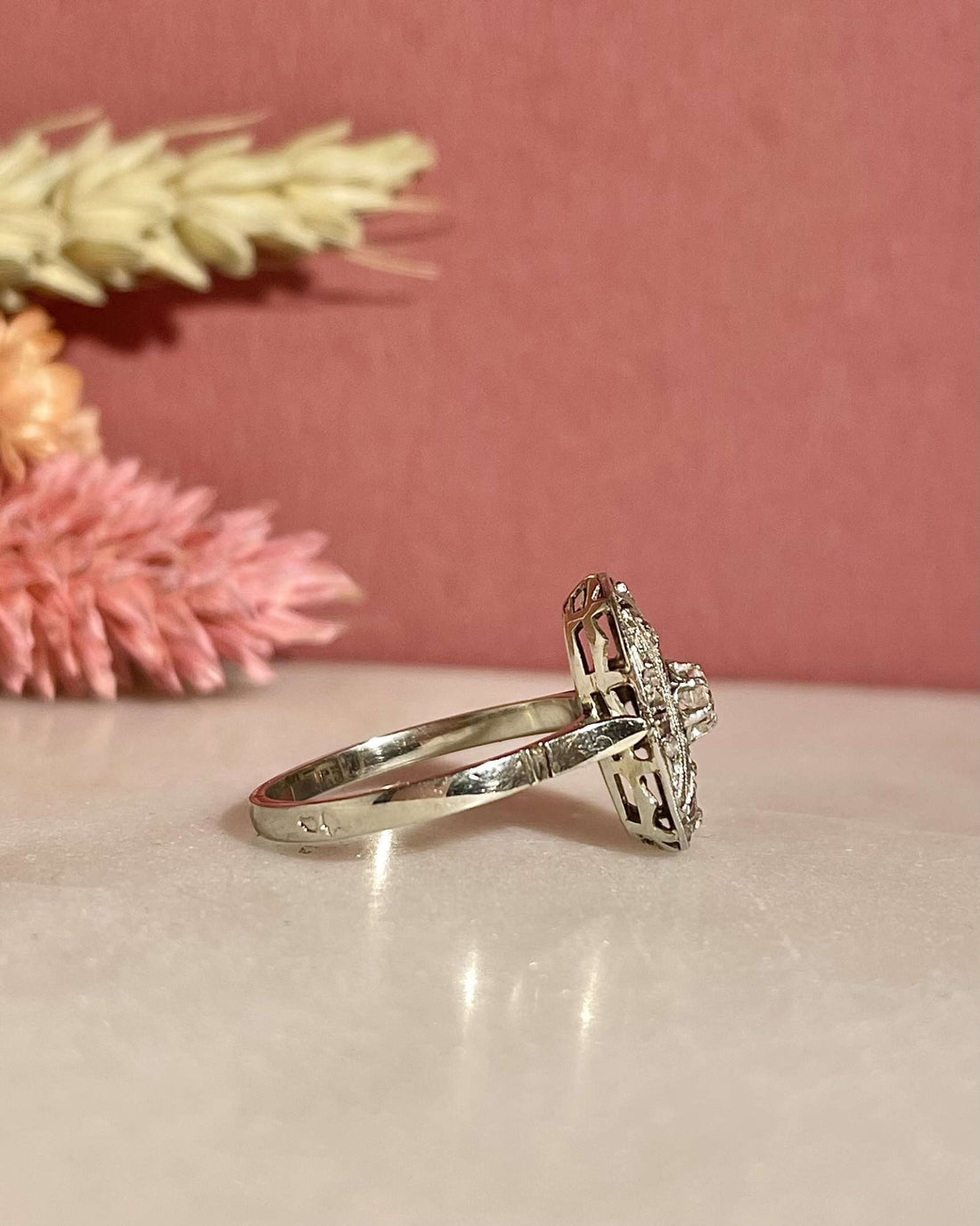 Bague Vintage Art - Déco Diamants &quot;Ally&quot; - Elliade Paris