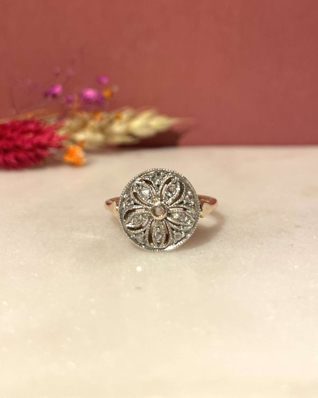 Bague Vintage Art - Déco Diamants &quot;Amber&quot; - Elliade Paris